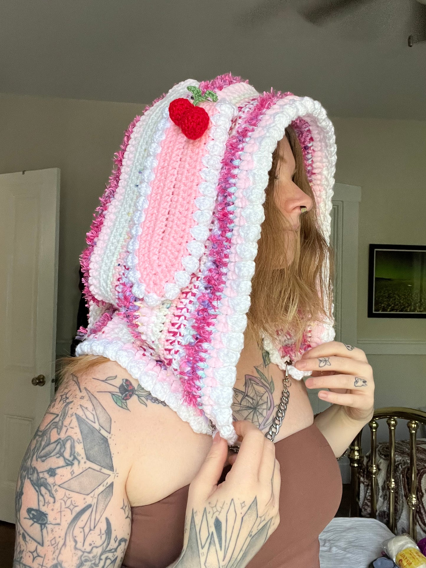 Cake bunny hood