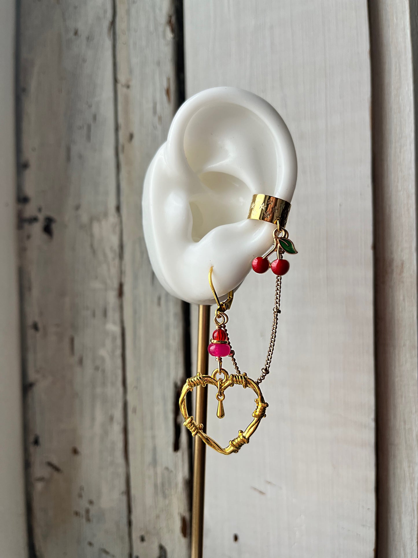 Barbed cherry earrings
