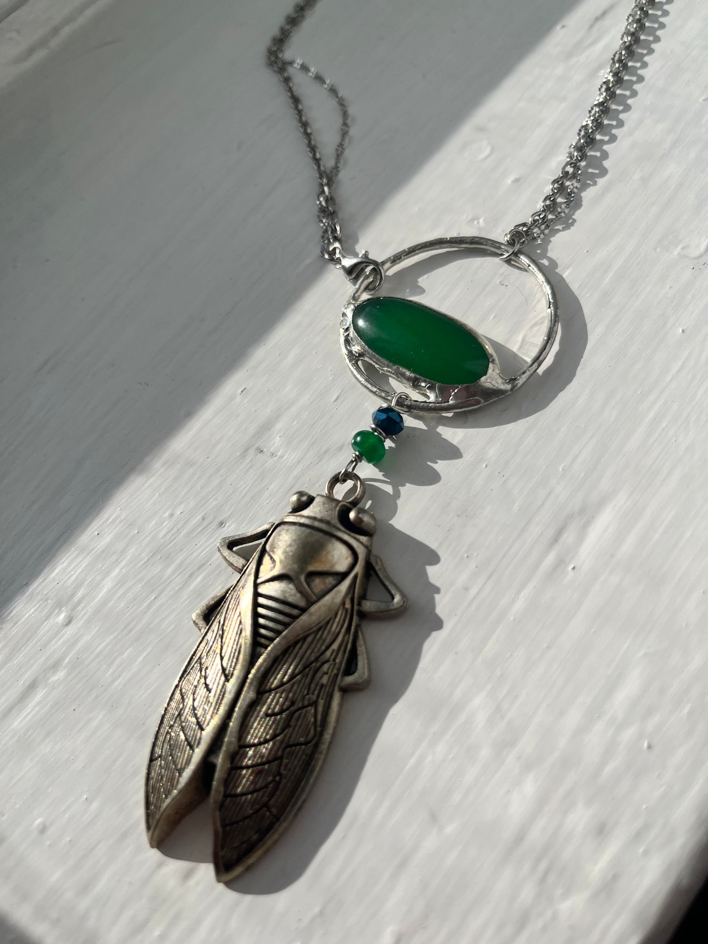 Jade cicada necklace