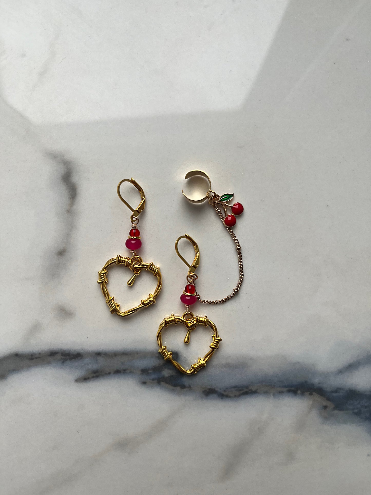 Barbed cherry earrings