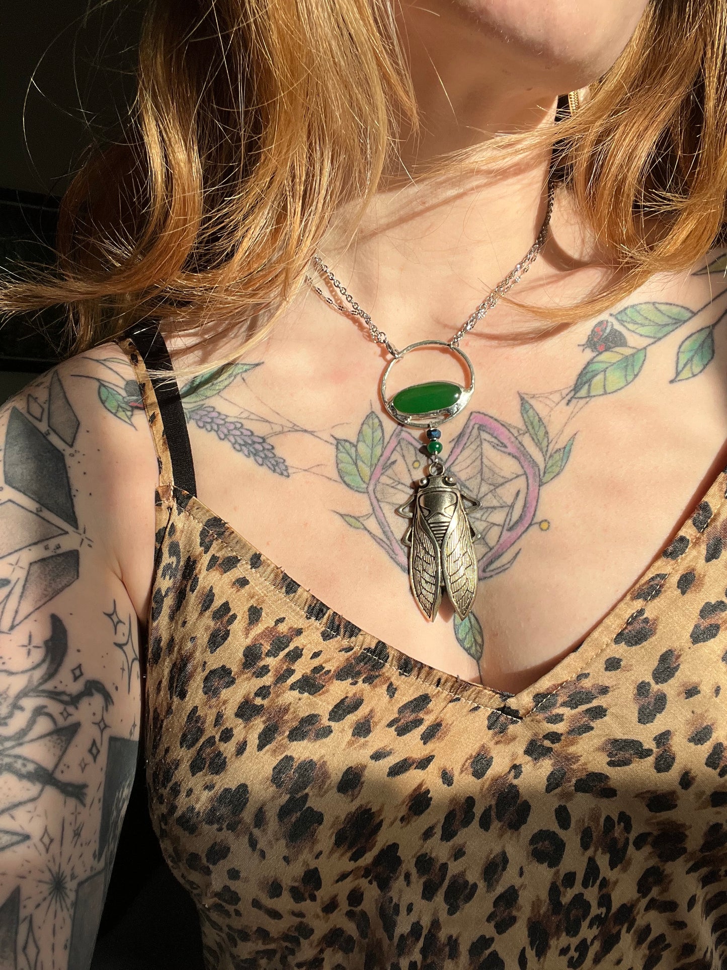 Jade cicada necklace