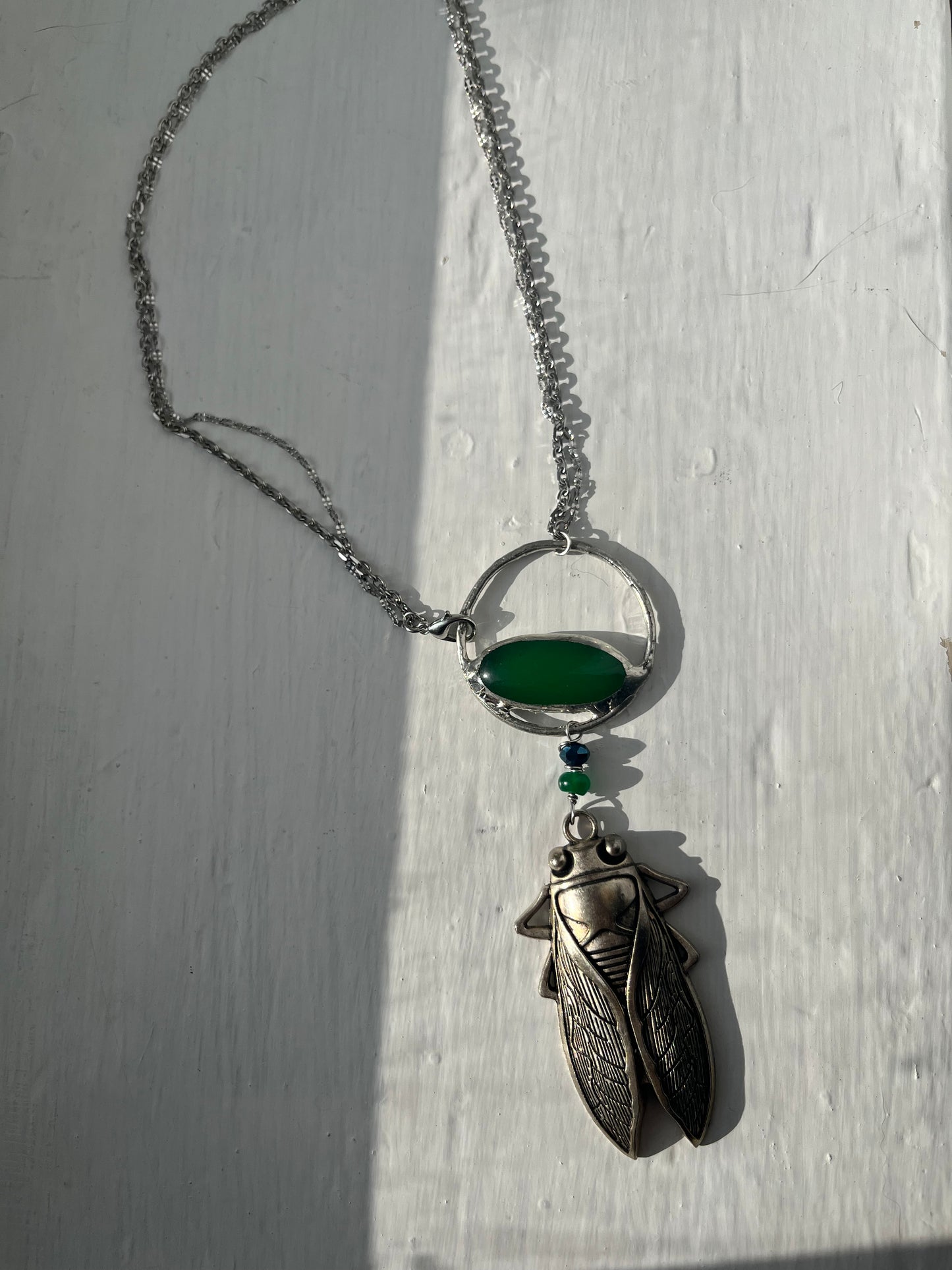 Jade cicada necklace