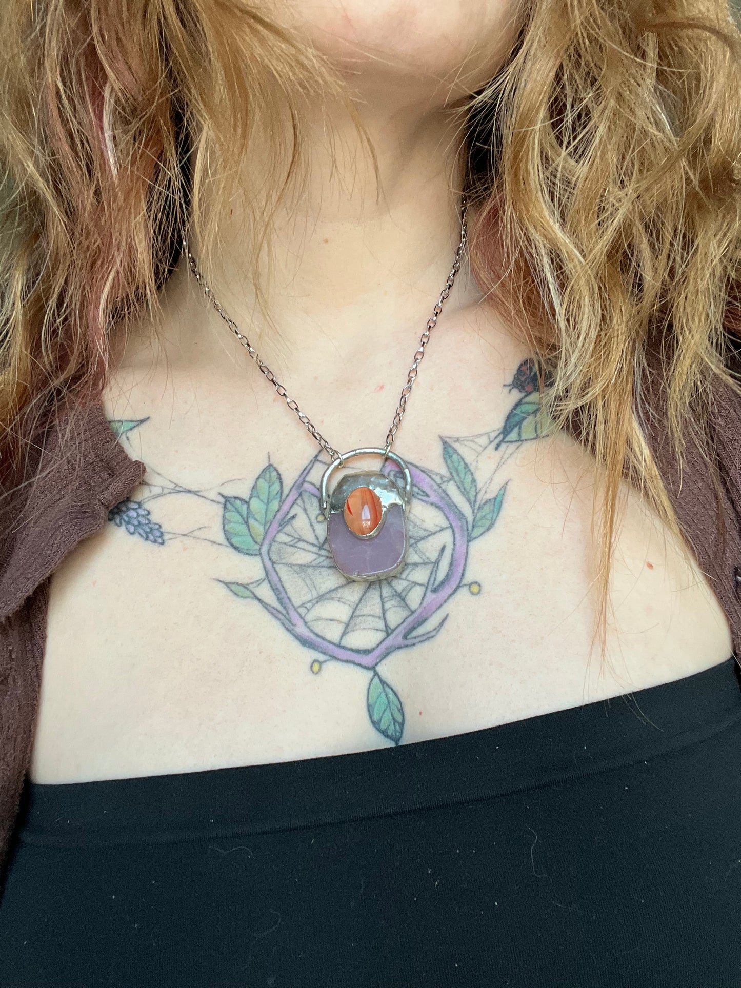 Blushed cardinal necklace