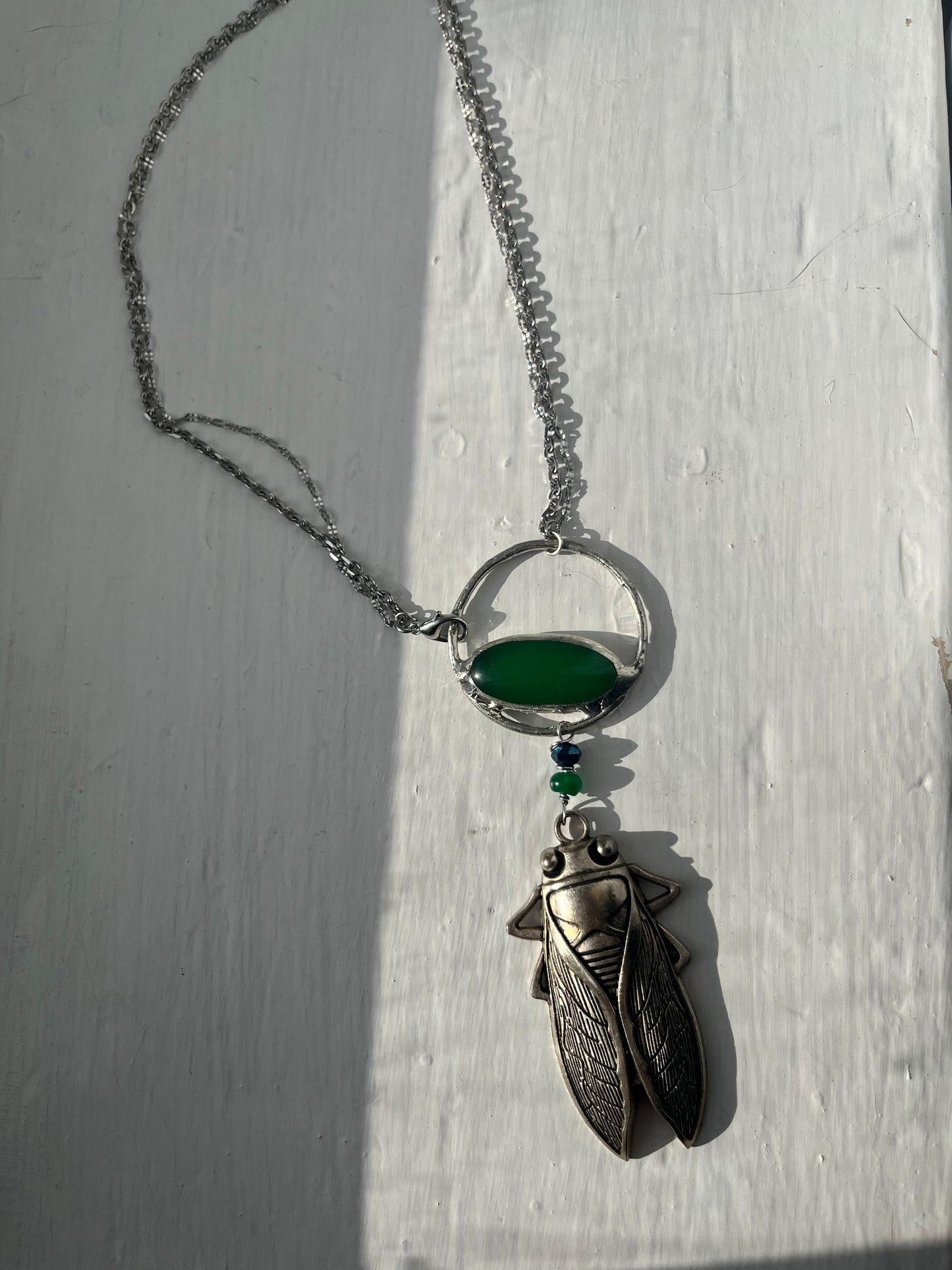 Jade cicada necklace