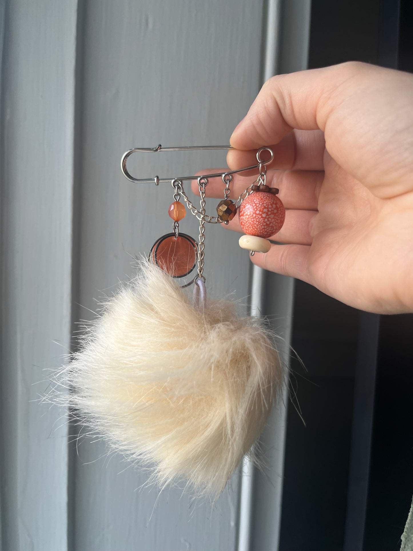 Cream puff charm pin