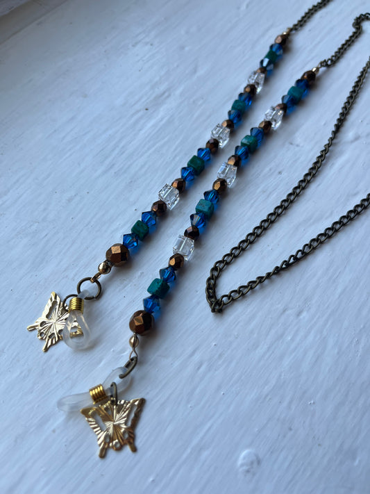 Gold butterfly glasses chain