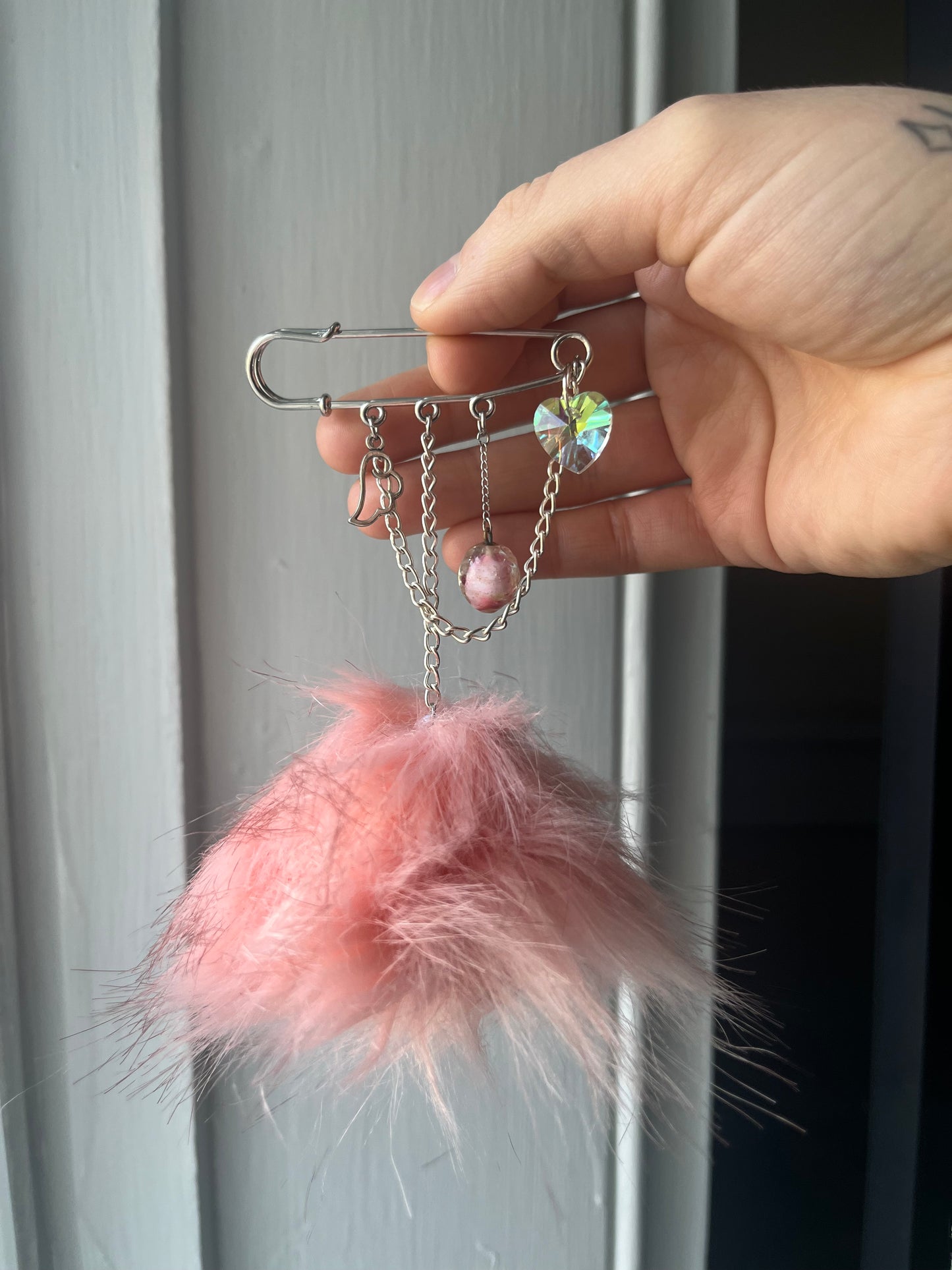 Pink puff charm pin