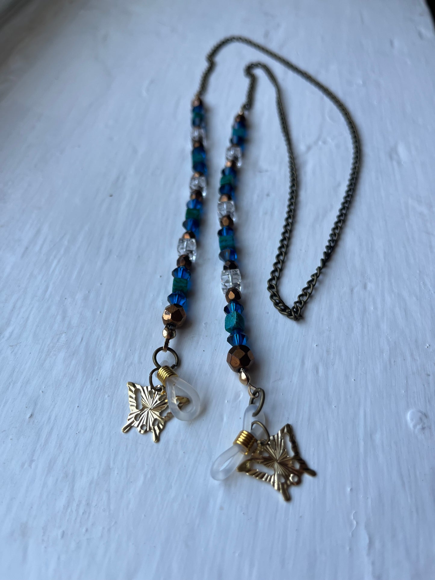 Gold butterfly glasses chain