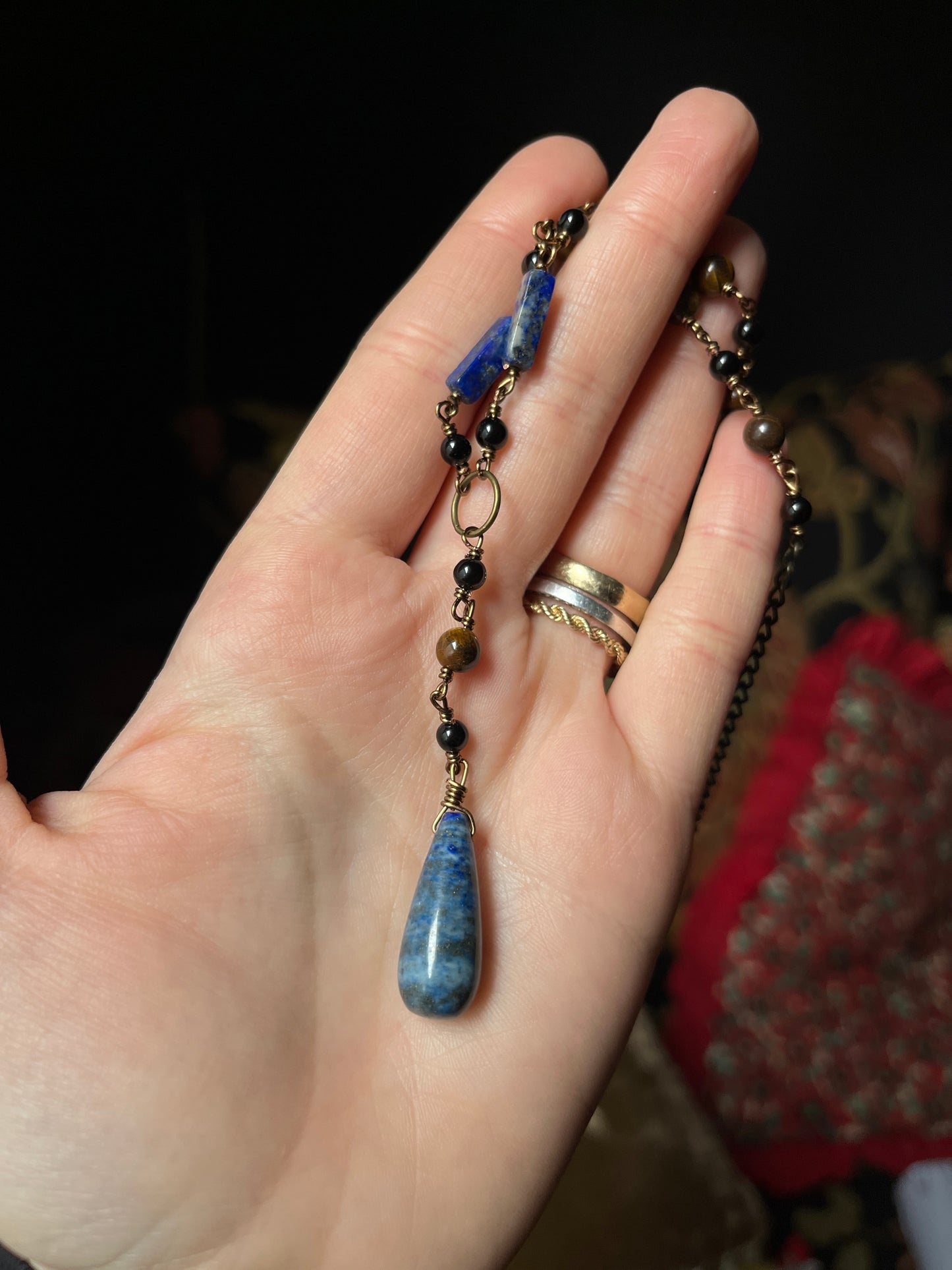 Lapis drop necklace