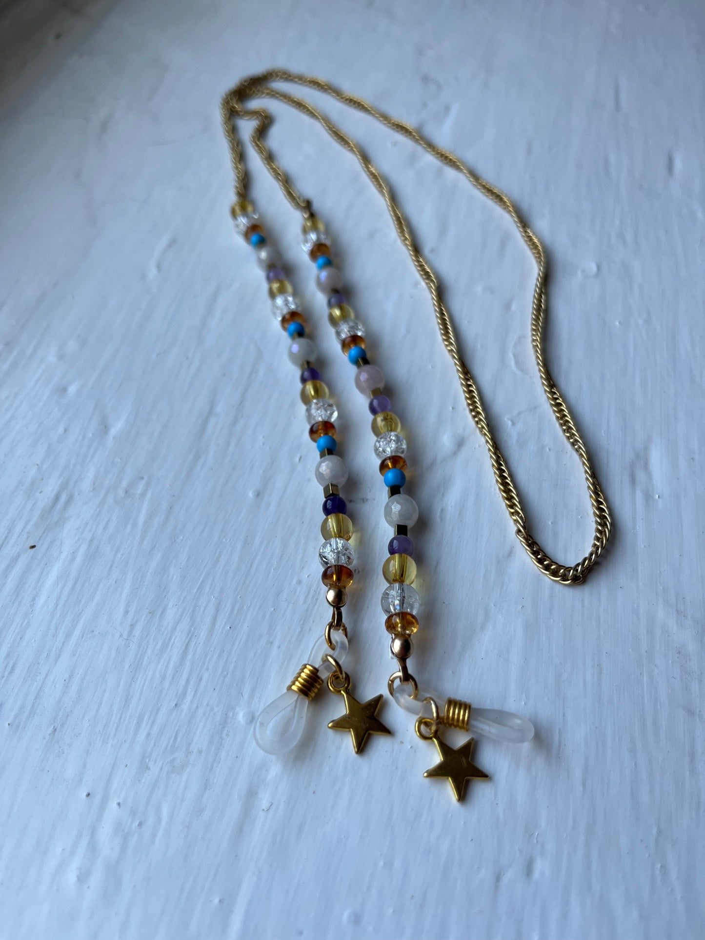 Gold star glasses chain