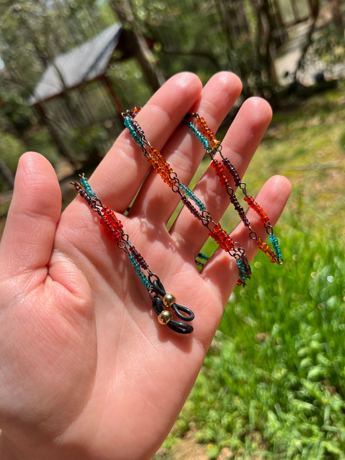 Seed bead glasses chain