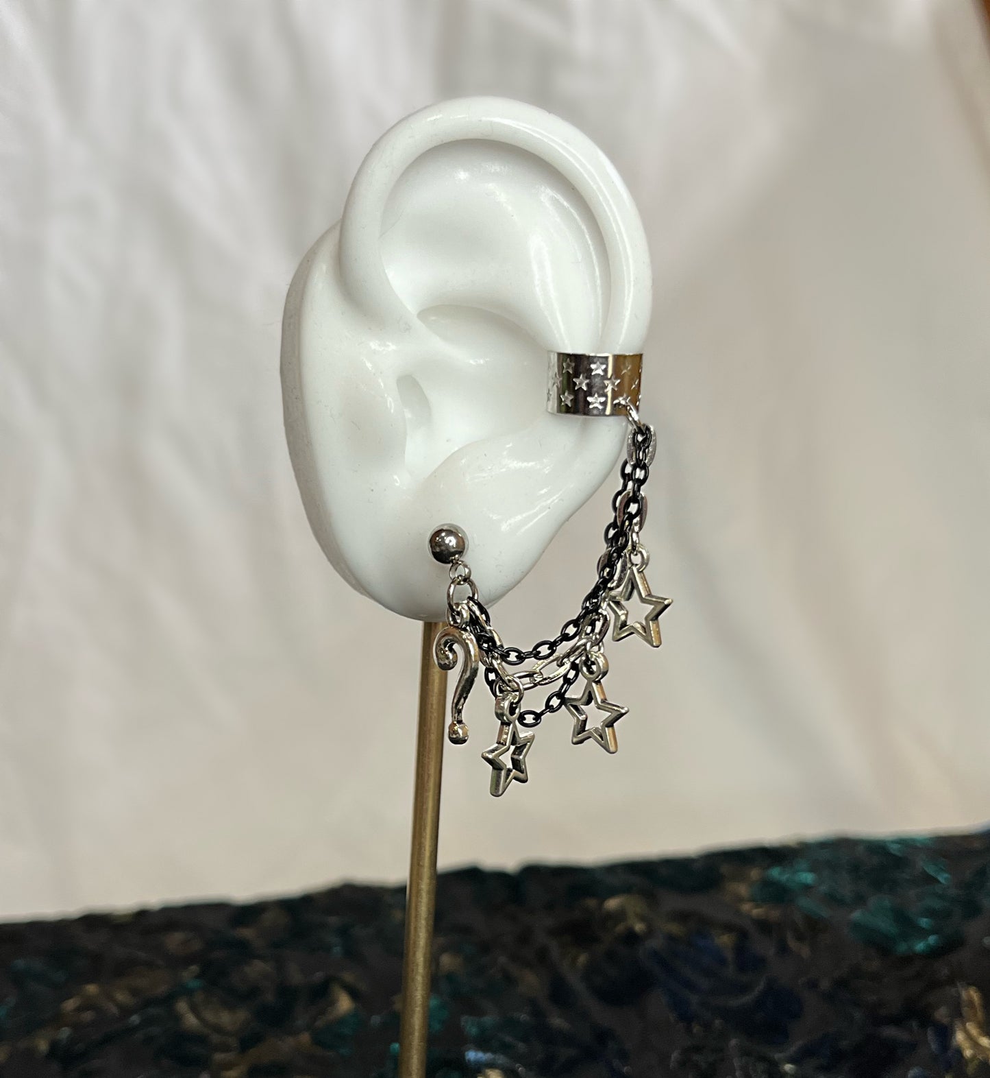 Question mark cuff earrings