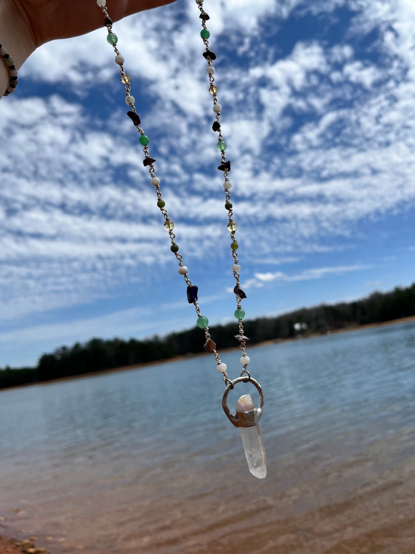 Titanium quartz necklace