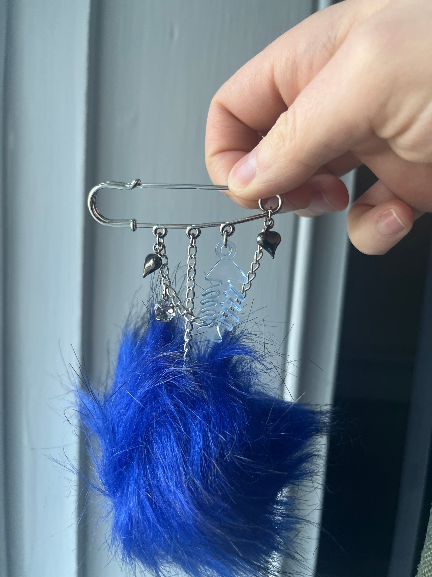 Blue puff charm pin