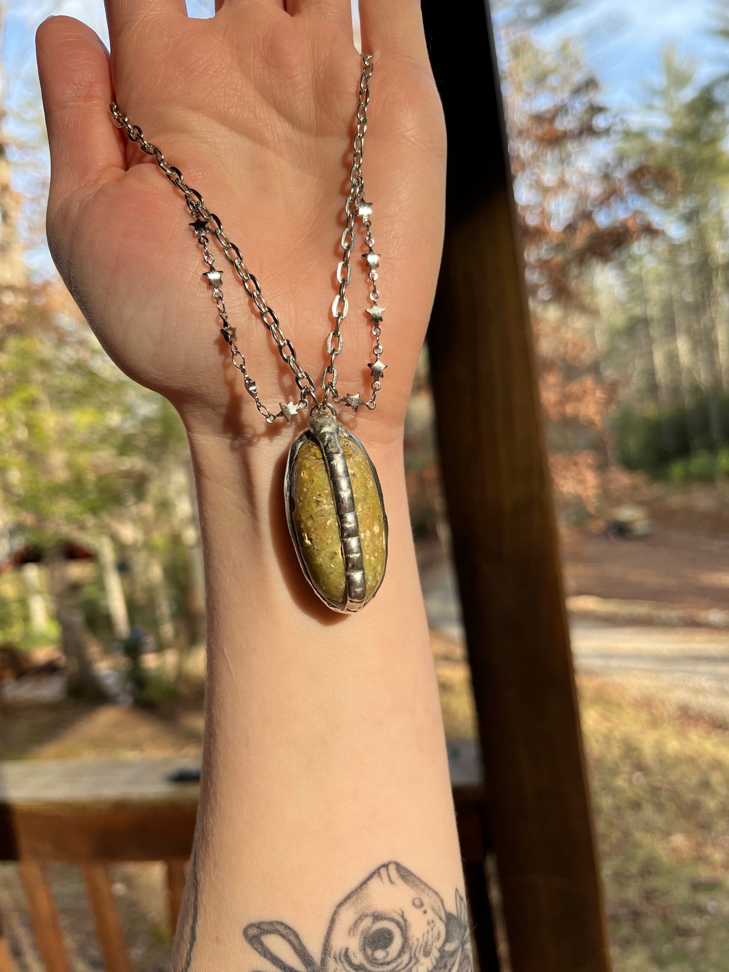 Green opal necklace