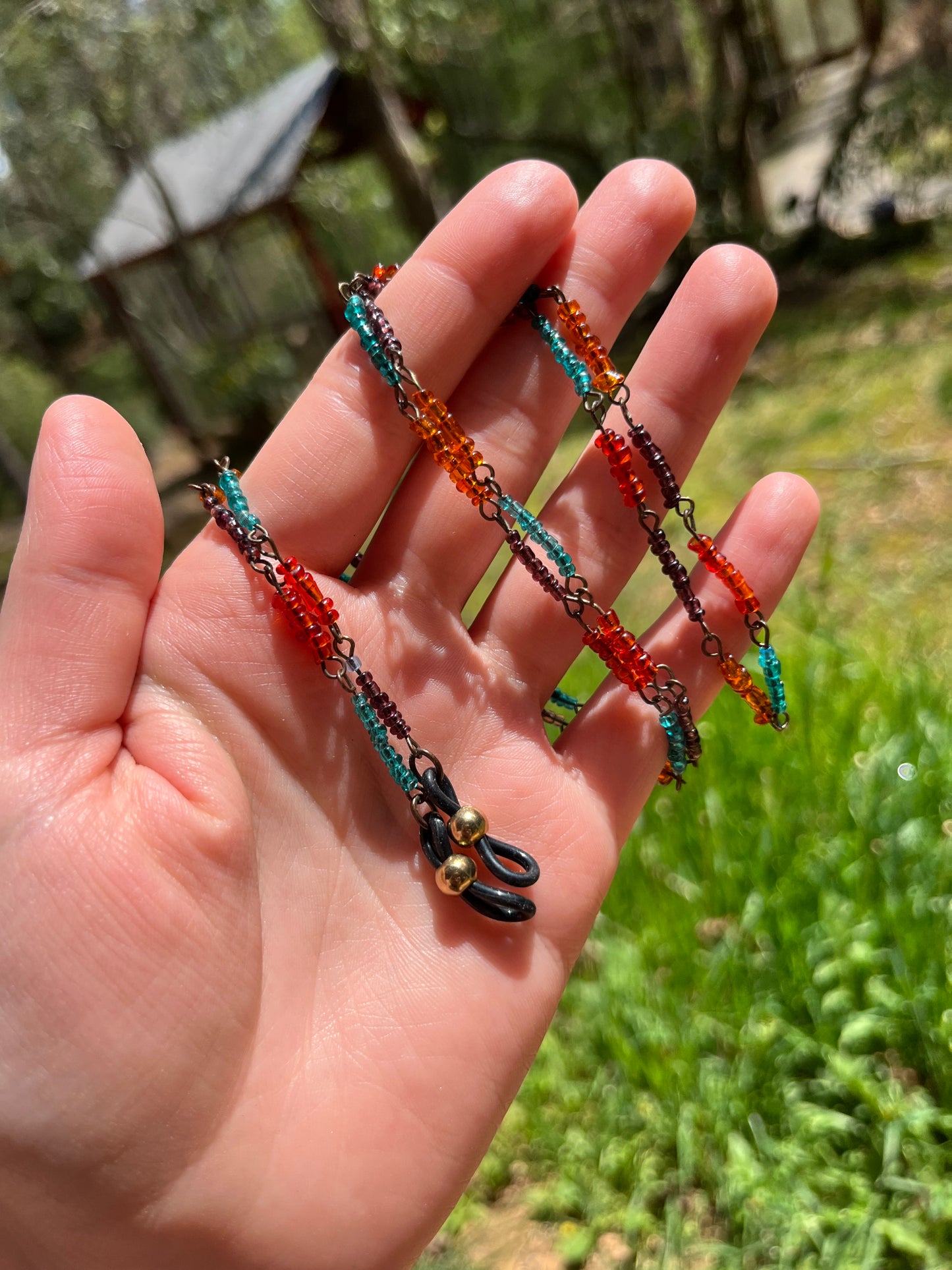 Seed bead glasses chain