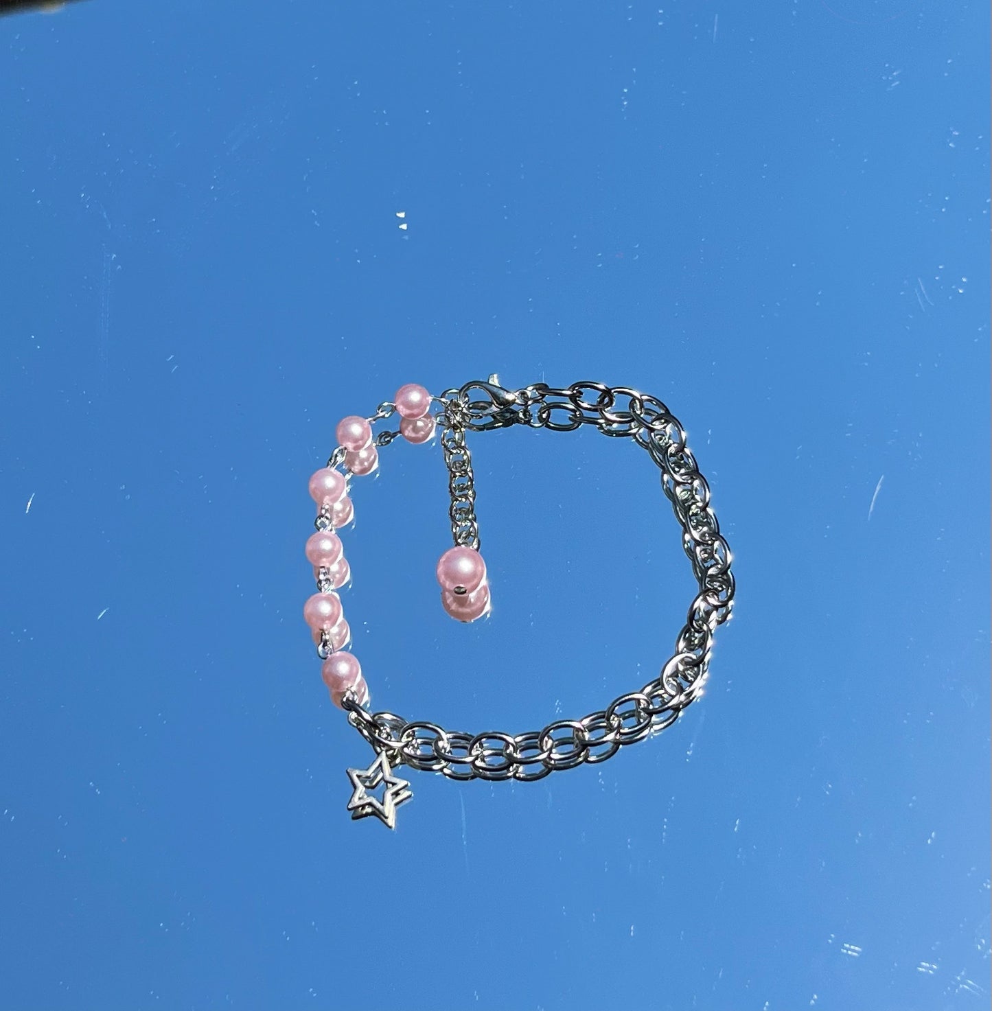 Pink pearl anklet