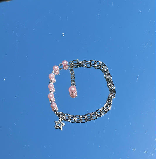 Pink pearl anklet