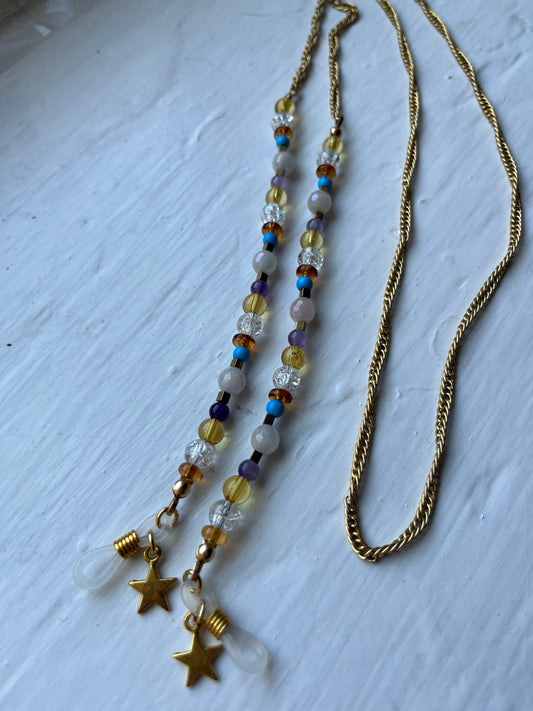 Gold star glasses chain