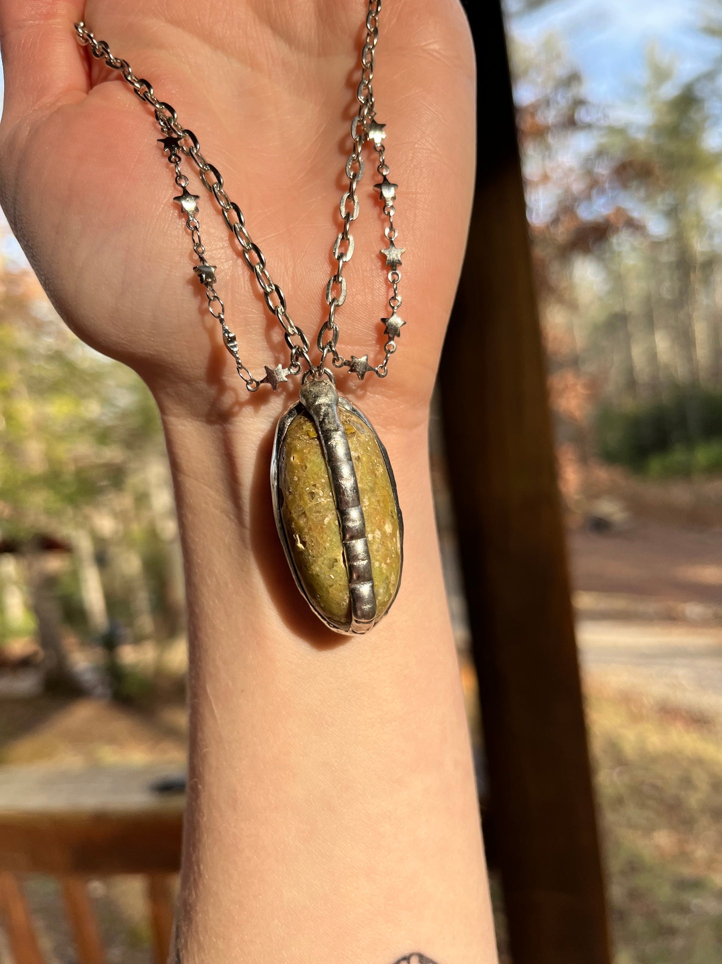 Green opal necklace