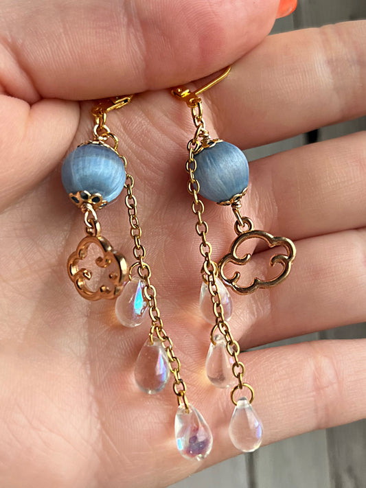 Gold rain cloud dangles