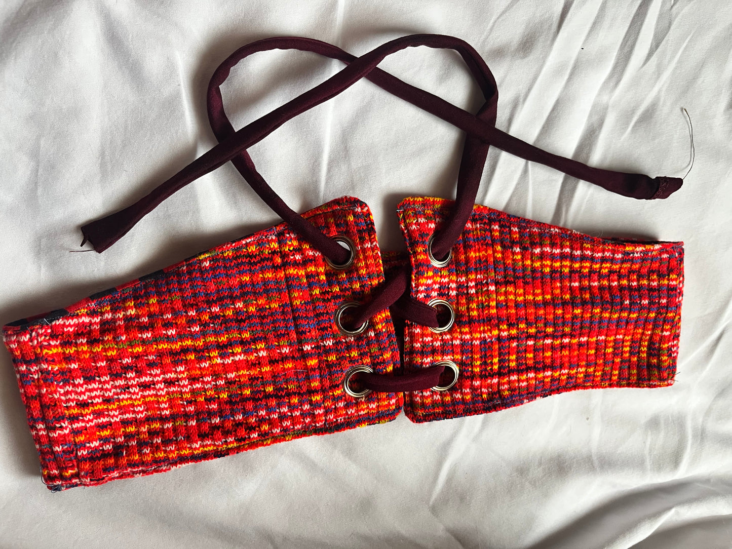 Reversible rainbow corset belt