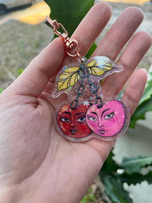 Cherry head keychain