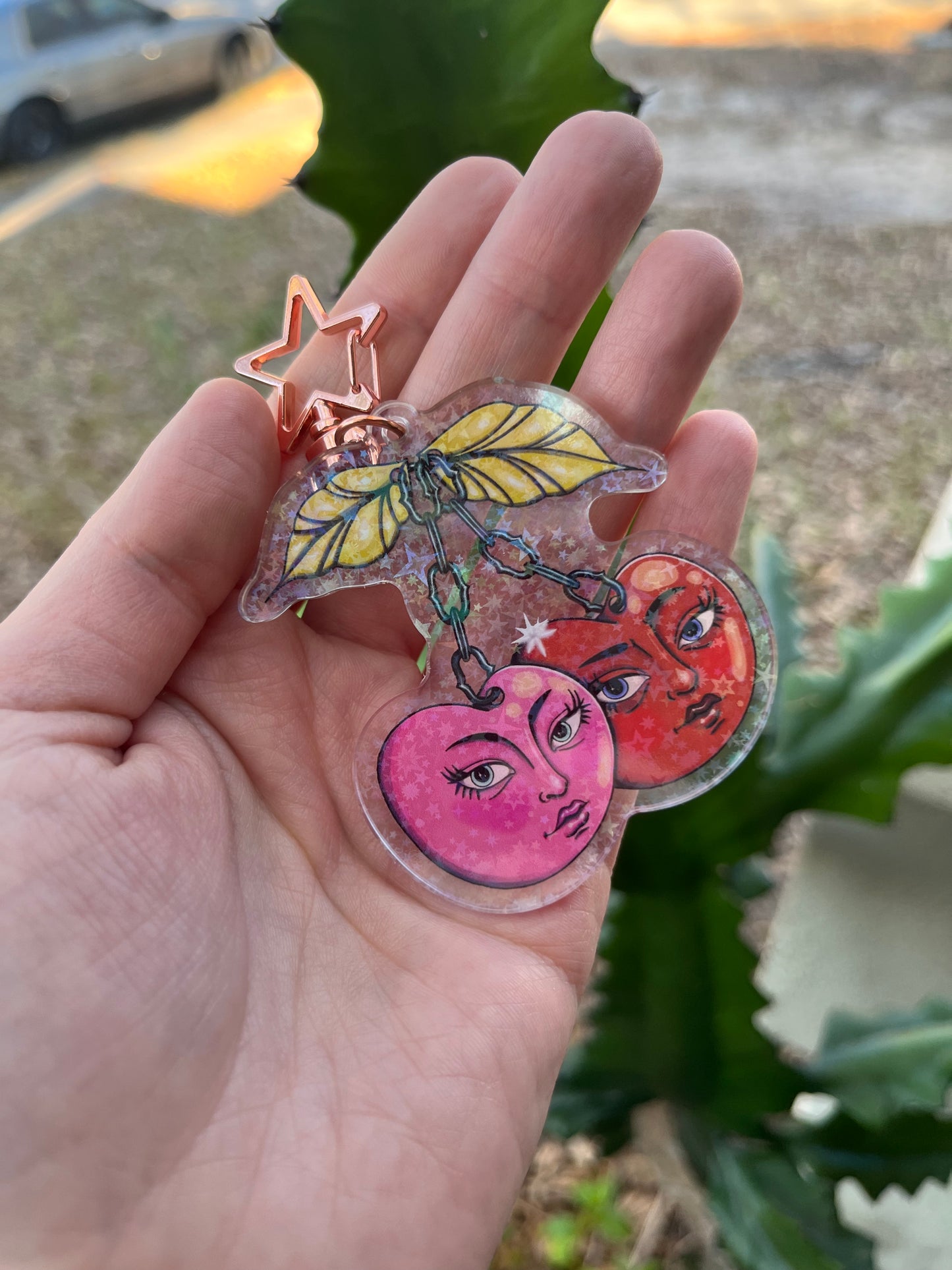 Cherry head keychain